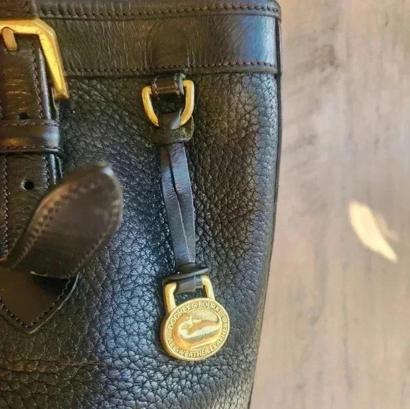 Dooney & Bourke Small Black Bucket Bag from the Metro Collection Vintage Gold - Picture 5 of 14